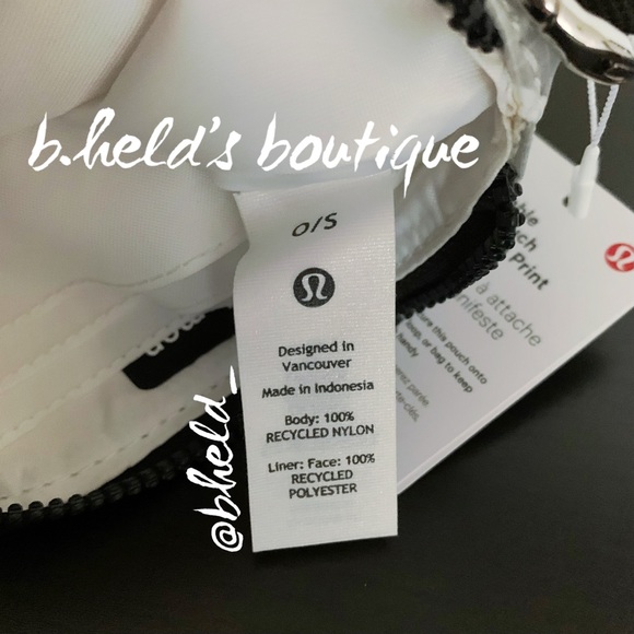 lululemon Clippable Card Pouch Wallet *Manifesto Print in White/Black OS New NWT - Picture 15 of 16